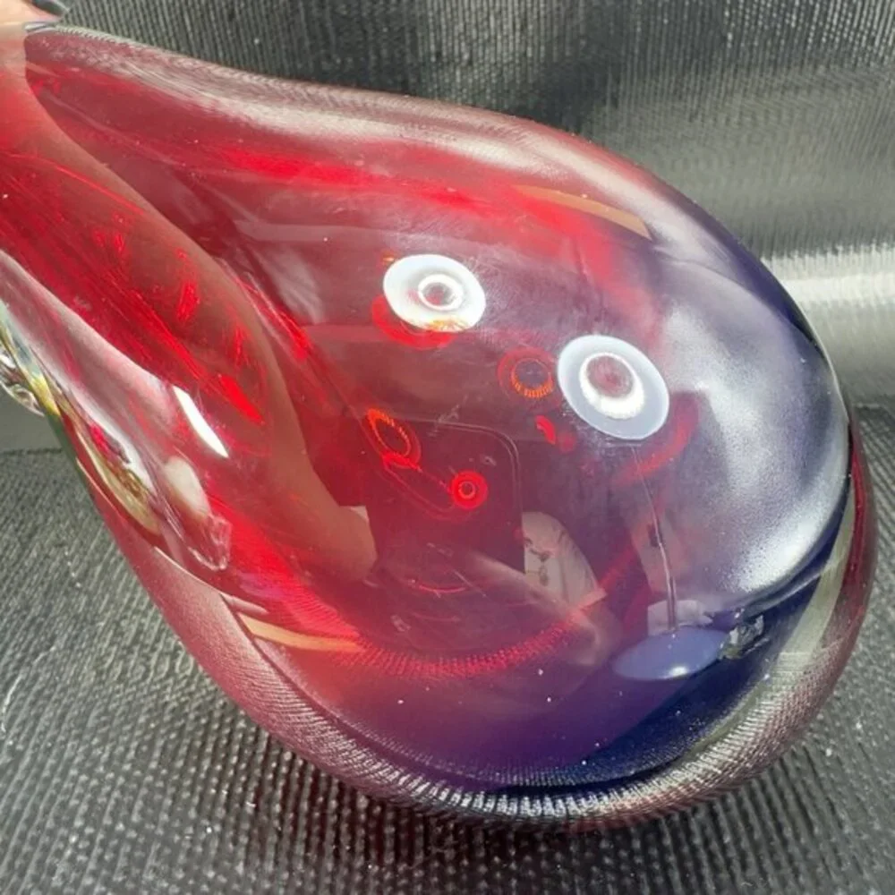 Thick Heavy Hand Blown Venetian‎ Art Glass Fruit Pear Paperweight Italian Glass